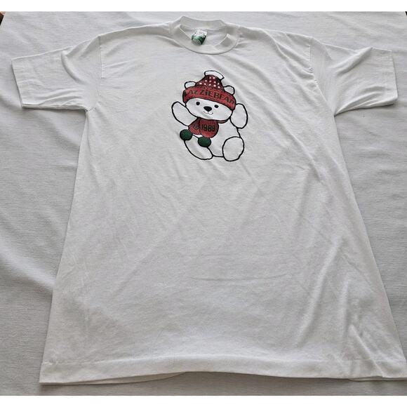 Lazzie Bear Tee Shirt Vintage Size M Lazarus Dept Store Christmas Single Stitch - Picture 2 of 15